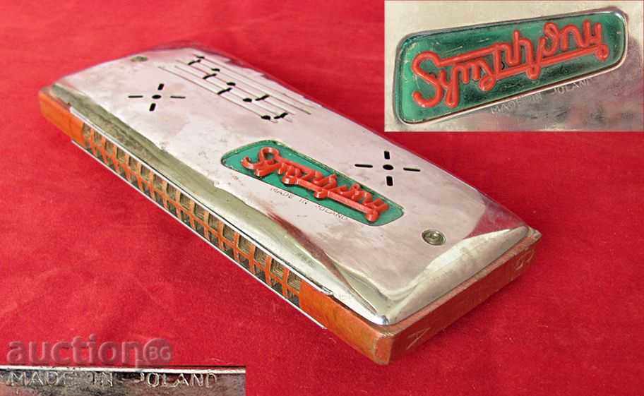 Old, antique oral harmonica SYMPHONY POLAND