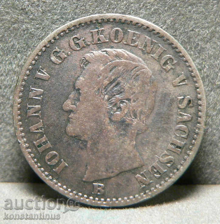 Germany Saxony 20 Pfennig 1869 Rare