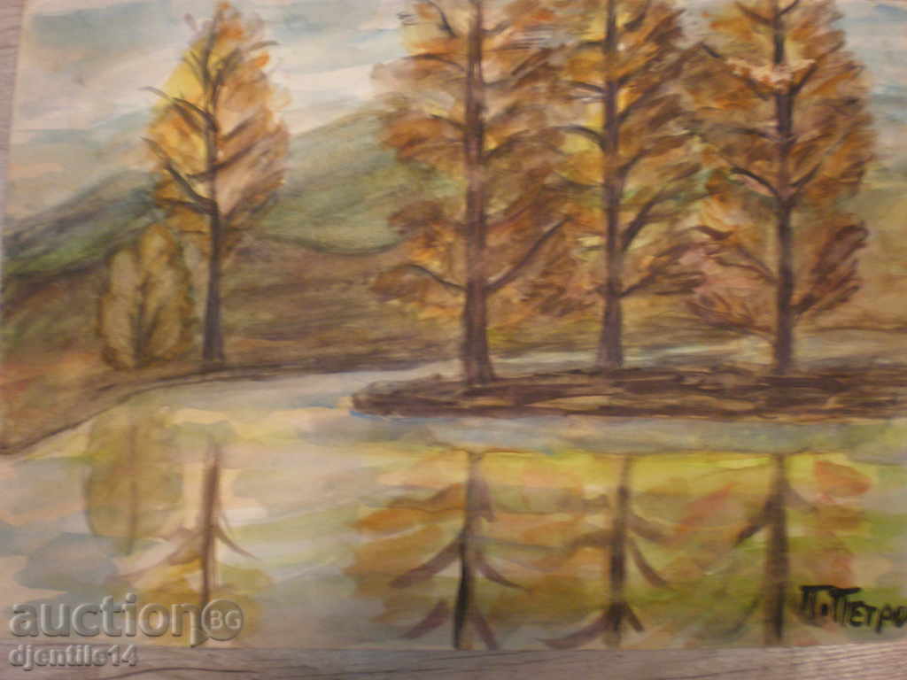 Auction  watercolor by P. Petrov