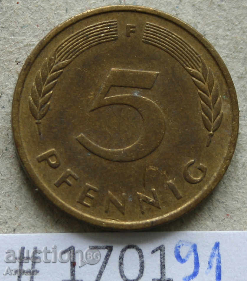 5 pfennigs 1986 F -GFR