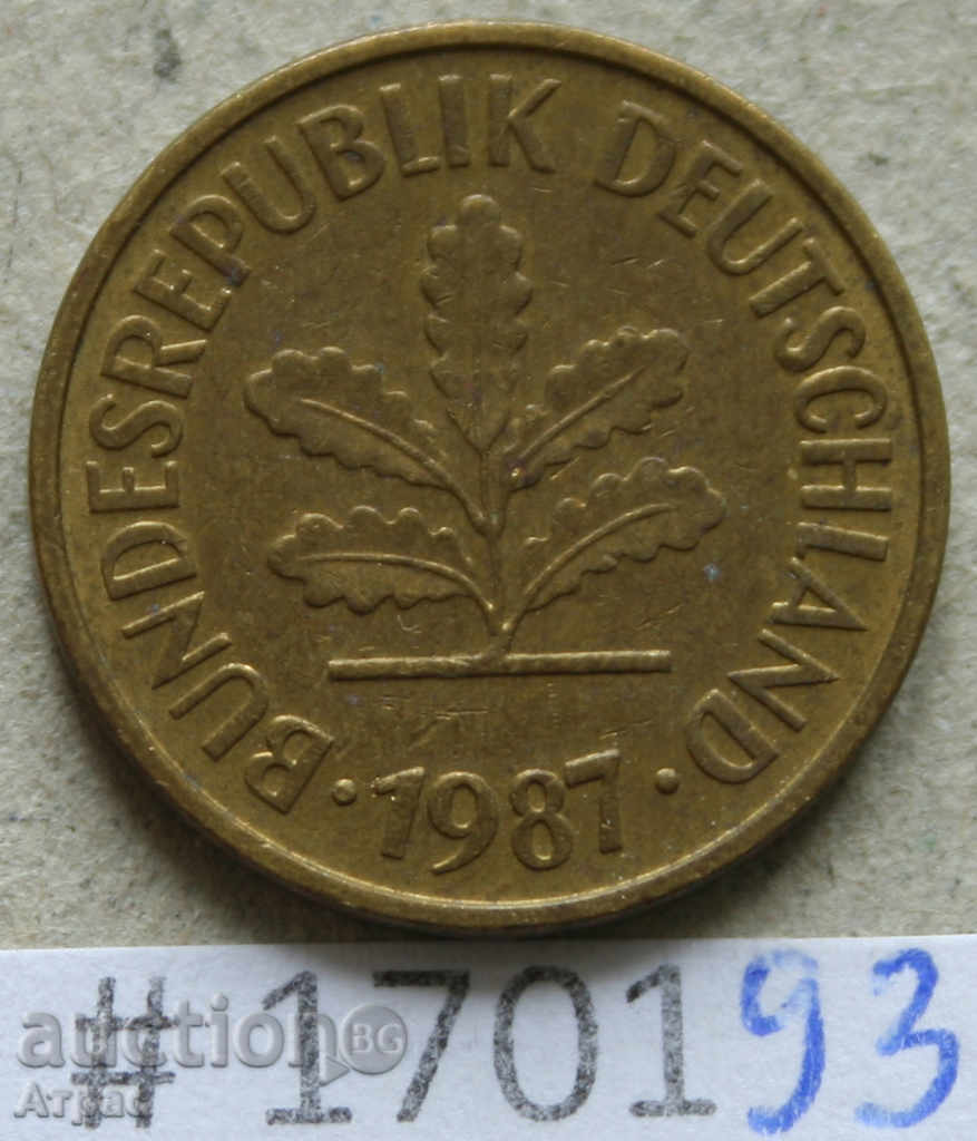 5 pfennigs 1987 G -GFR με τιμή € 0.26 | 0.51 BGN