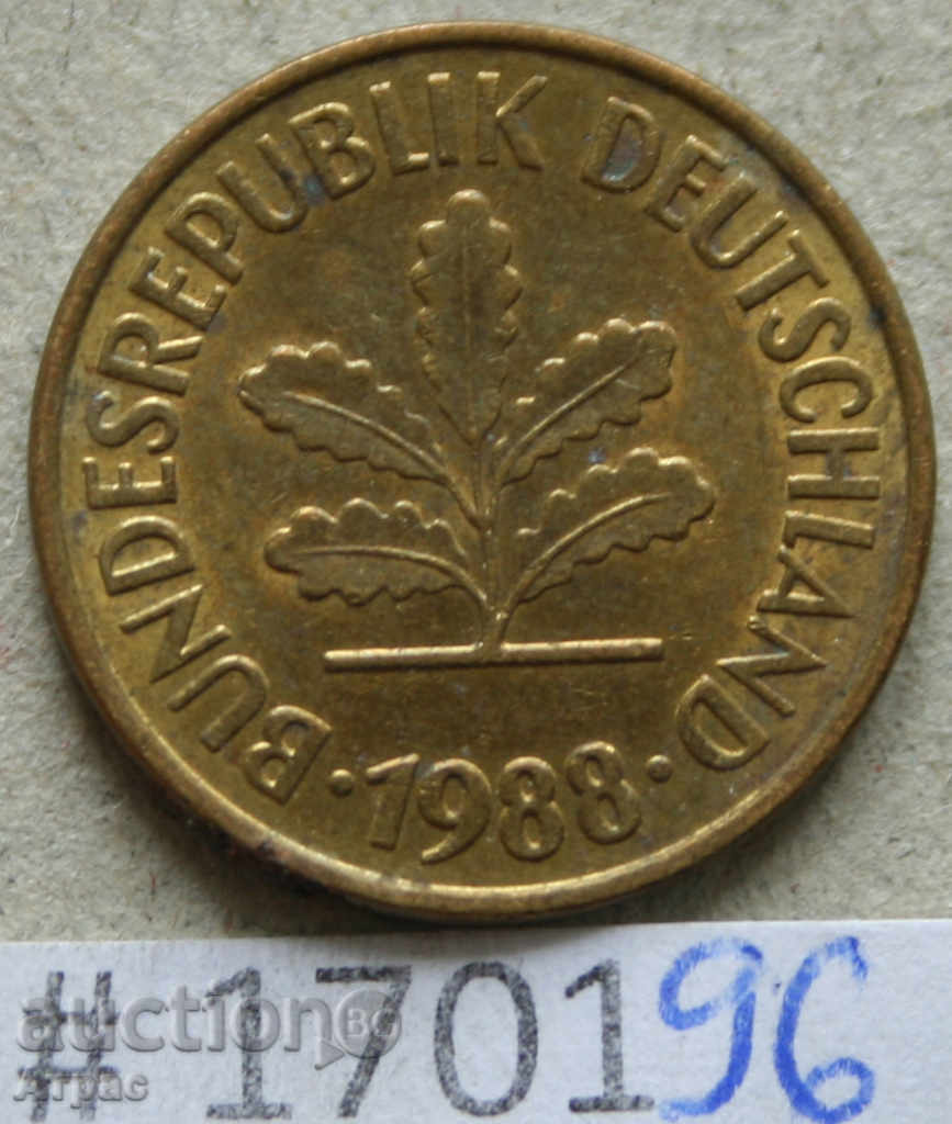 5 pfennigs 1988 J -GFR με τιμή € 0.26 | 0.51 BGN 5 pfennigs 1988 J -GFR με τιμή € 0.26 | 0.51 BGN