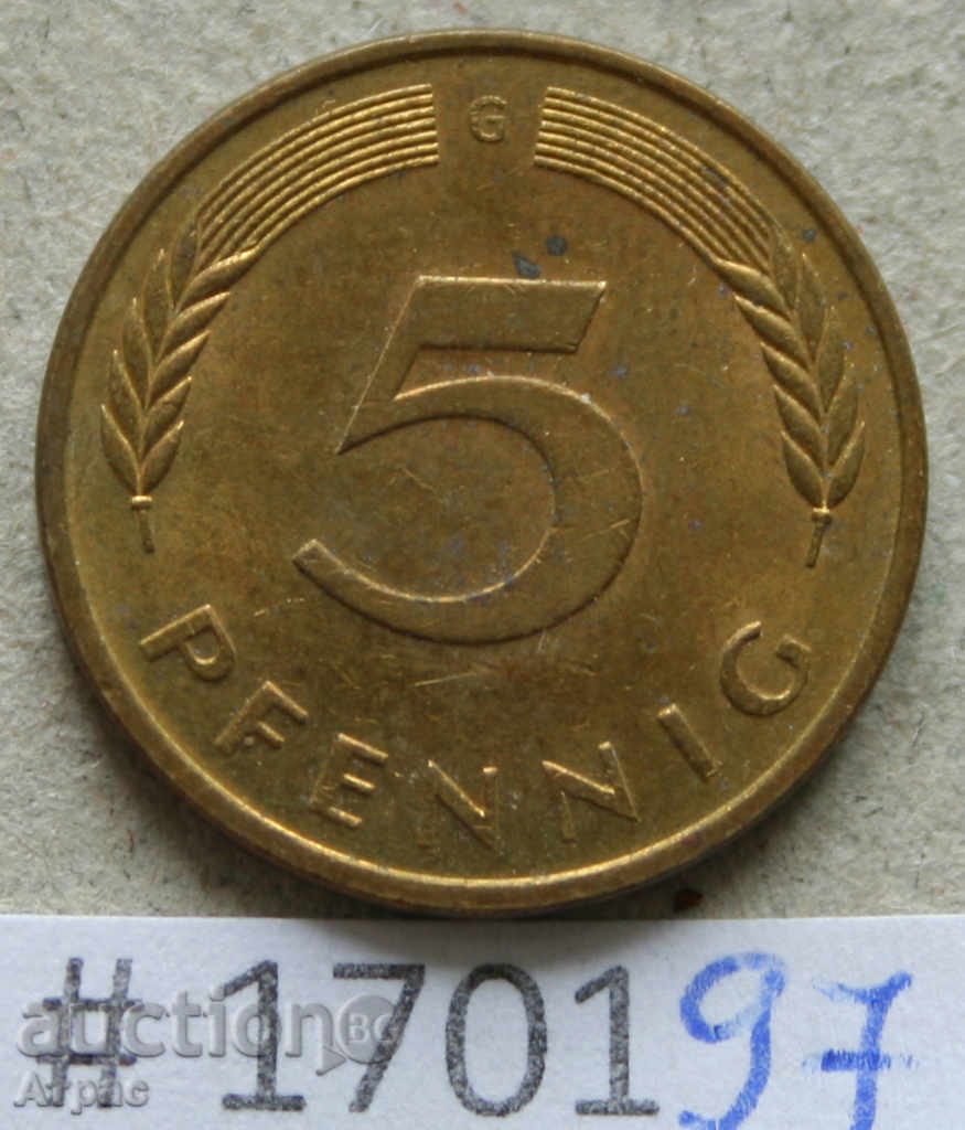 5 pfennigs 1988 G -GFR