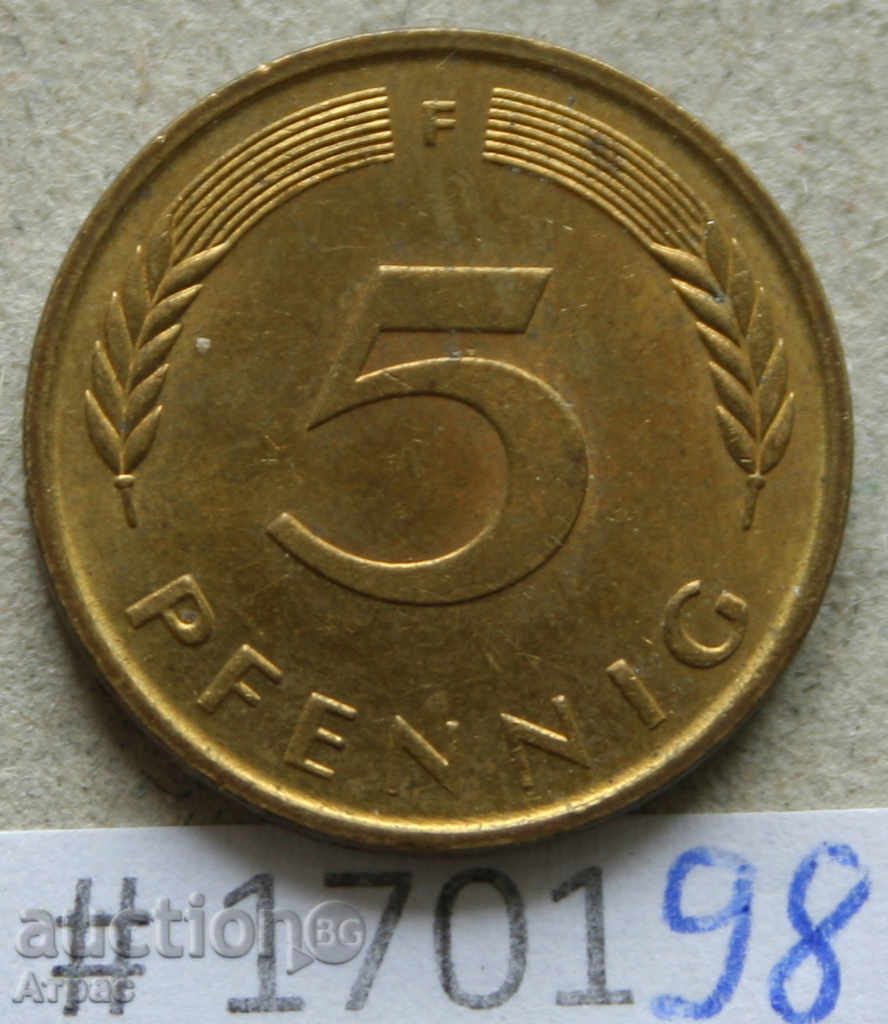 5 пфенига 1988 F  -ГФР