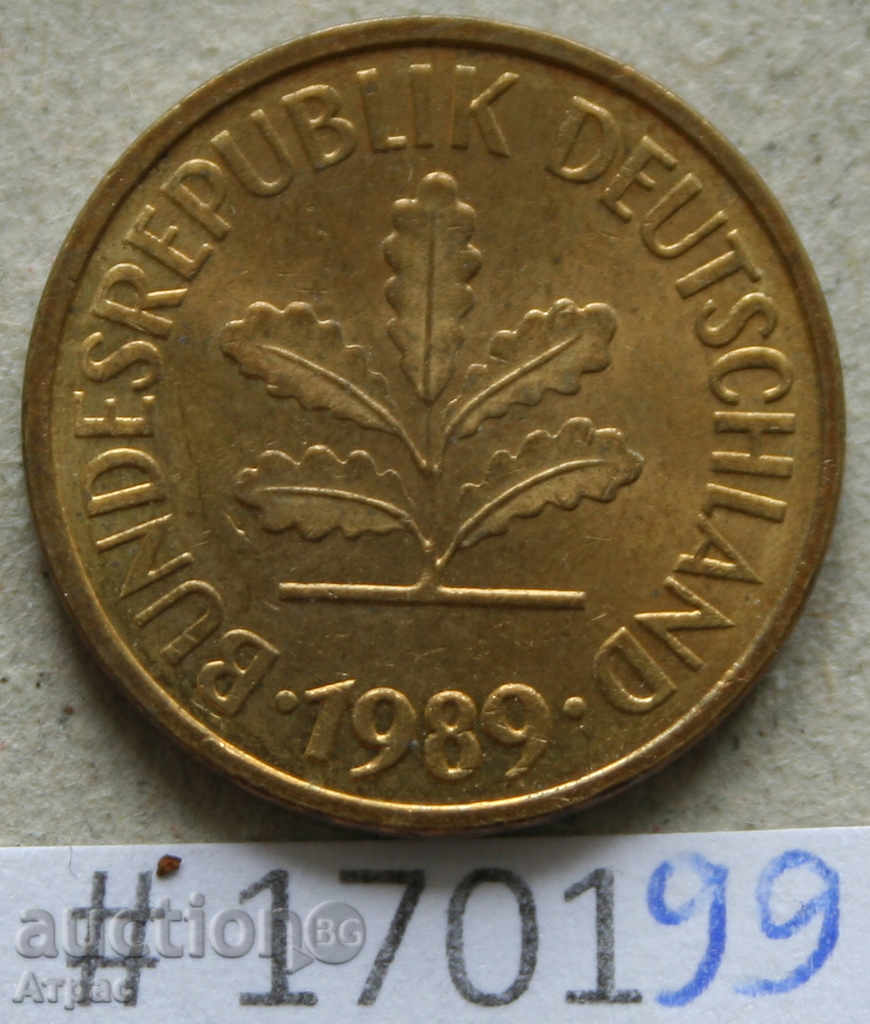 5 pfennigs 1989 J -GFR με τιμή € 0.26 | 0.51 BGN