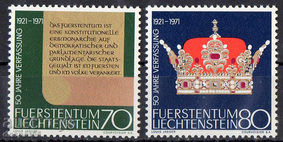 1971. Liechtenstein. Aniversare. Constituția anilor '50.