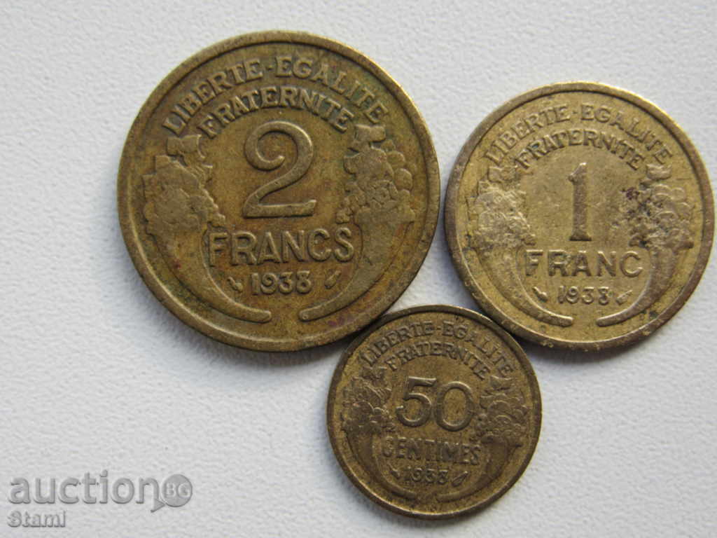 Set 1, 2 francs and 50 centimeters - 1938, France, 203 D with price 6.90 BGN | € 3.53