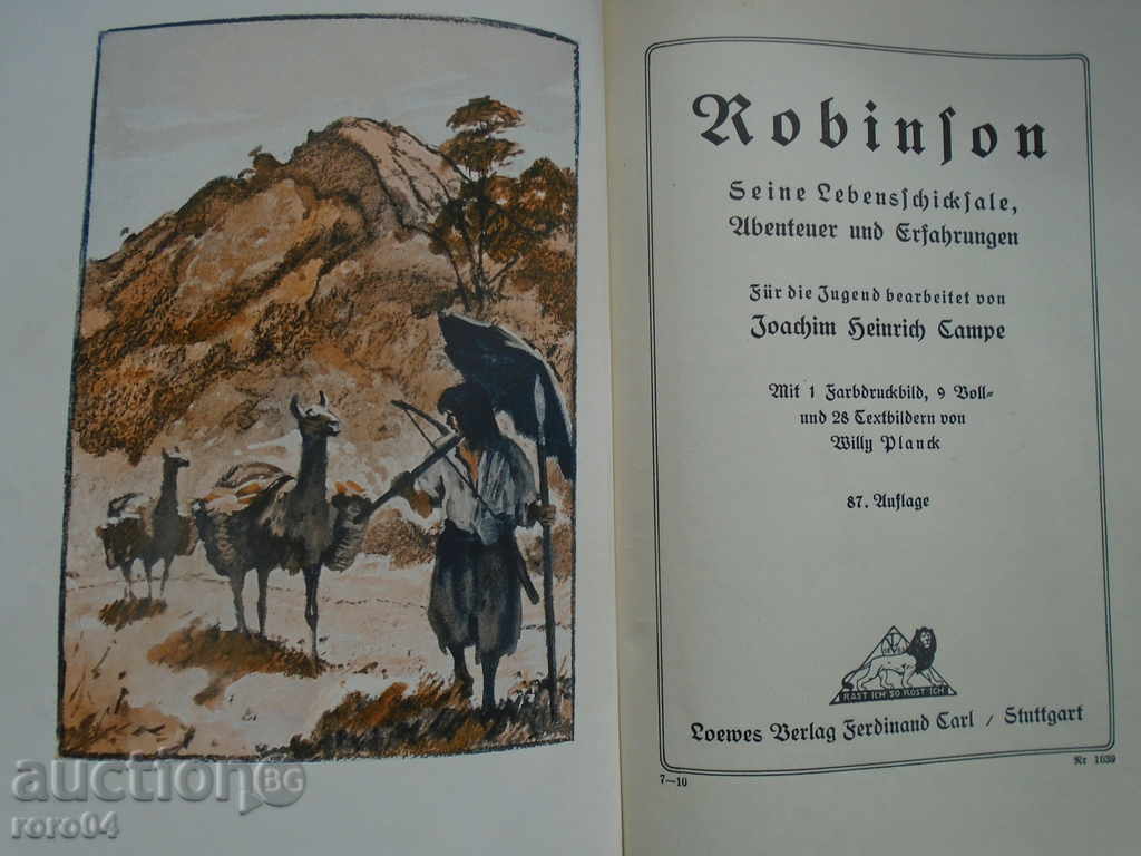 Auction ROBINZON - ROBINSON - 1928 Auction ROBINZON - ROBINSON - 1928