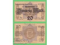 (¯`'•.¸ГЕРМАНИЯ (Regensburg) 20 марки 1918  UNC¸.•'´¯)