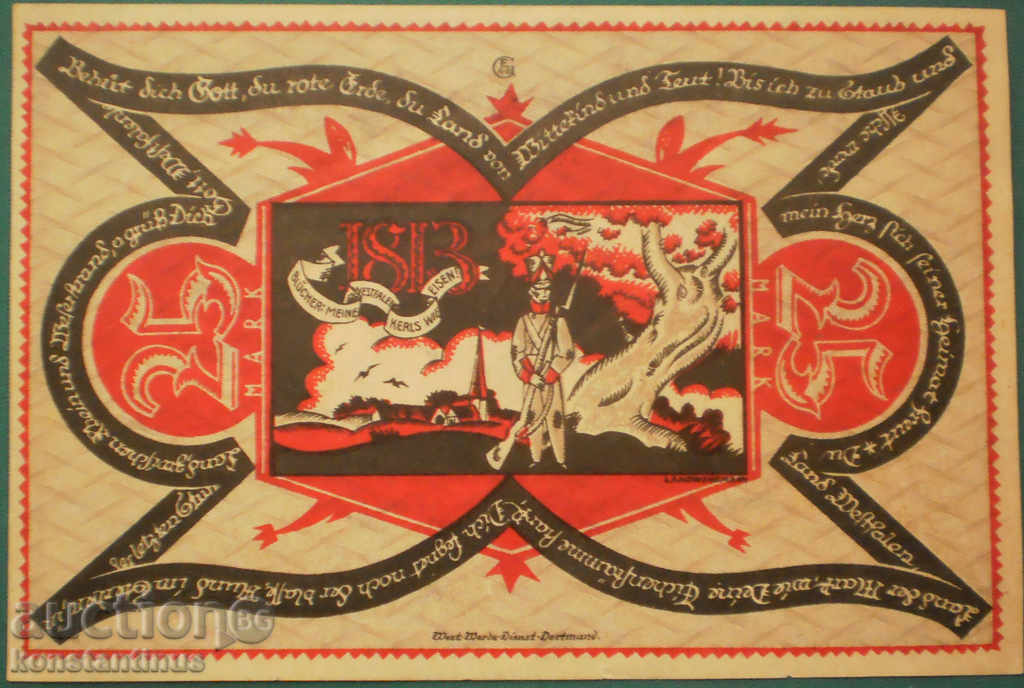 Germania Varietate Dortmund 25 Marki 1922 UNC Rare cu preț € 9.20 | 17.99 BGN