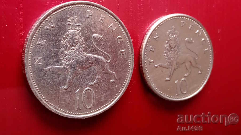 Auction Lot of Great Britain 2 x 10 pence Auction Lot of Great Britain 2 x 10 pence