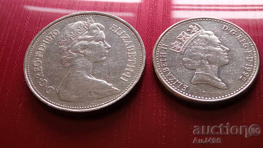 Lot de Marea Britanie 2 x 10 pence Lot de Marea Britanie 2 x 10 pence