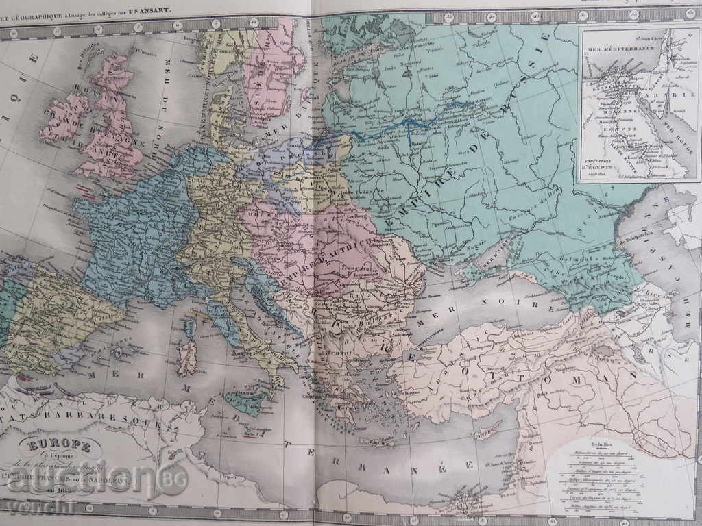 HARTĂ VECHE - EUROPA - SECOLUL XIX - ORIGINAL = EXCELENT + cu preț 49.99 BGN | € 25.56