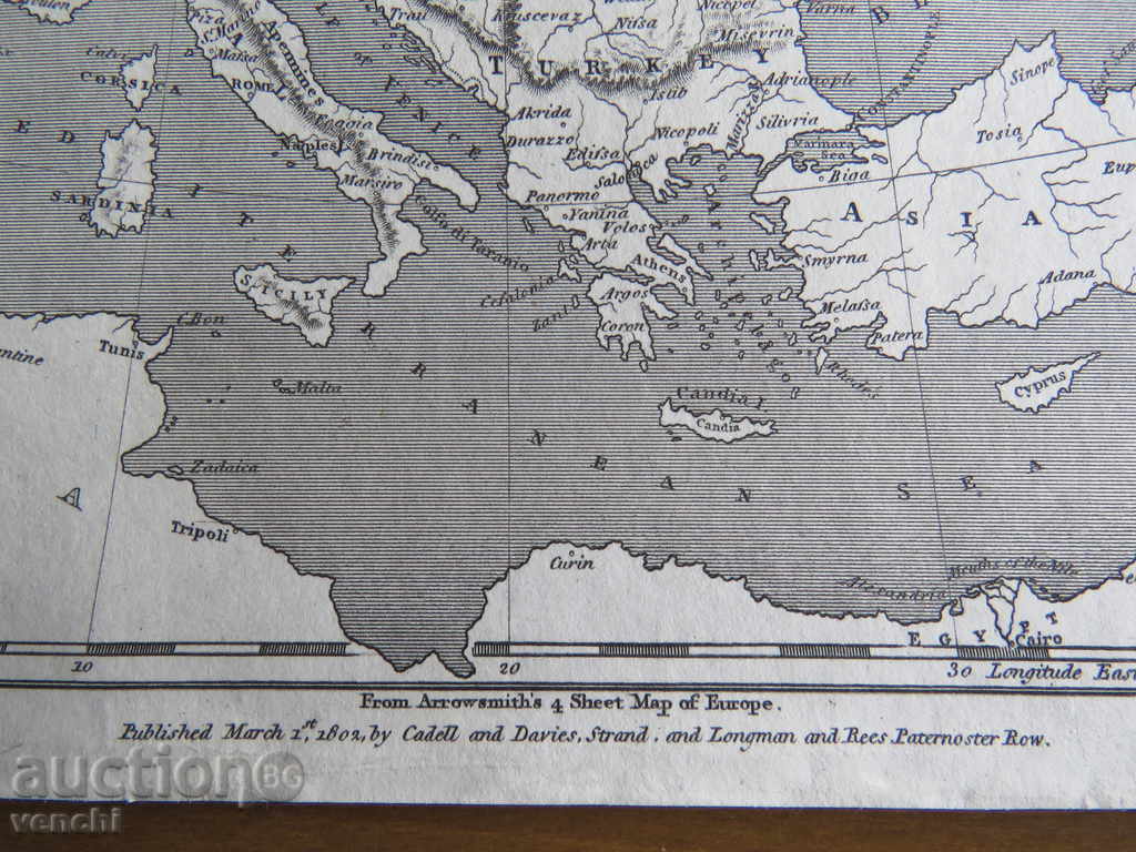 HARTĂ VECHE - EUROPA - 1802 - ORIGINAL = EXCELENT + cu preț € 49.99 | 97.77 BGN