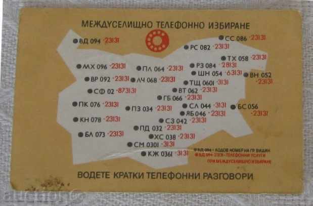 ημερολόγιο τσέπης ΒΟΥΛΓΑΡΙΚΗ ΤΑΧΥΔΡΟΜΙΚΟΣ ΚΩΔΙΚΑΣ ΤΗΛΕΦΩΝΟ 1983
