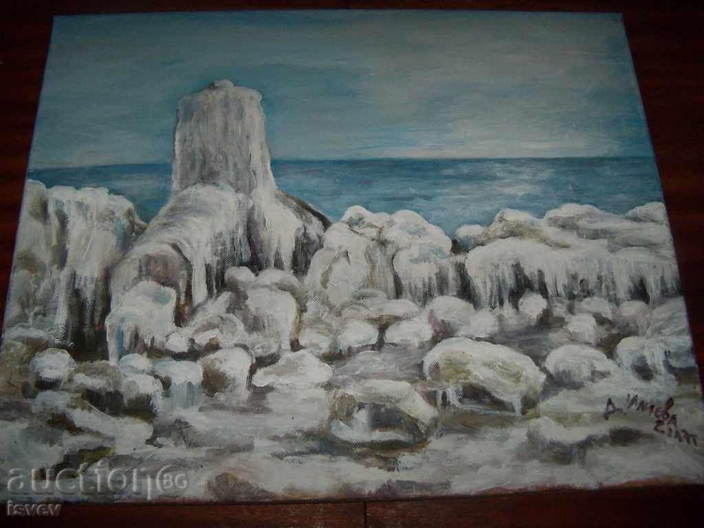 "Winter Beach" painting of the artist Desislava Ilieva with price 79.00 BGN | € 40.39 "Winter Beach" painting of the artist Desislava Ilieva with price 79.00 BGN | € 40.39