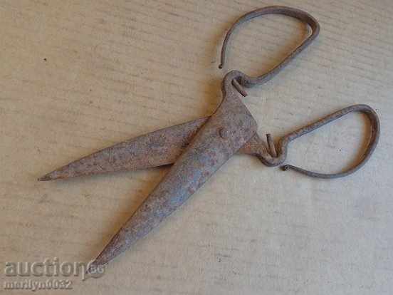 Old forged scissors, knife, wrought iron - 5 Old forged scissors, knife, wrought iron - 5