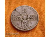 1921 г-1 флорин - Джордж V, Великобритания, сребро, ТОП ЦЕНА