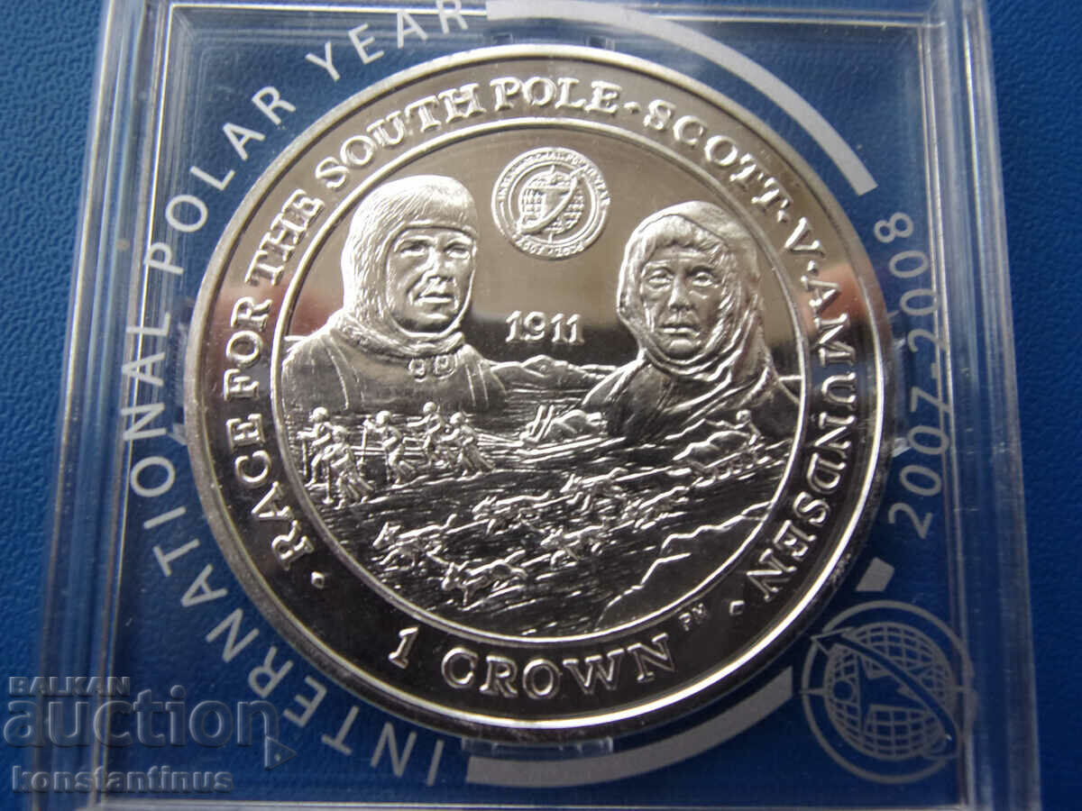 Falkland 1 Krone 2007 UNC Foarte rar cu preț € 61.36 | 120.01 BGN Falkland 1 Krone 2007 UNC Foarte rar cu preț € 61.36 | 120.01 BGN