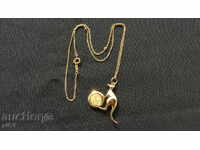 Gilded lancet with pendant - 23k