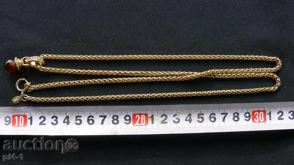 Delivery of Huge gold-plated chain - 18k with amber pendant Delivery of Huge gold-plated chain - 18k with amber pendant