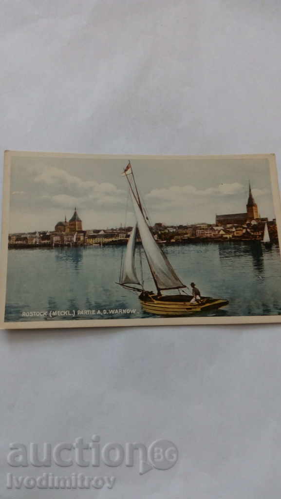 Carte poștală Rostock Partie A. D. Warnov