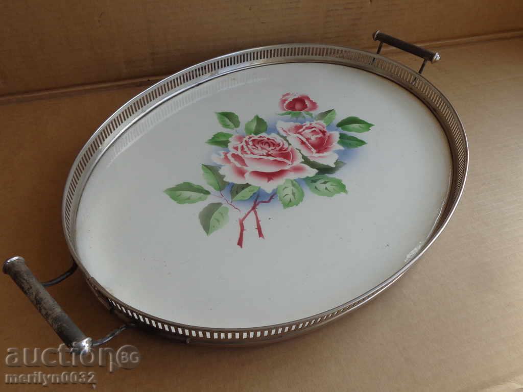 Old tray, porcelain, early 20th century tea with price 98.00 BGN | € 50.11 Old tray, porcelain, early 20th century tea with price 98.00 BGN | € 50.11