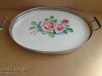 Old tray, porcelain, early 20th century tea