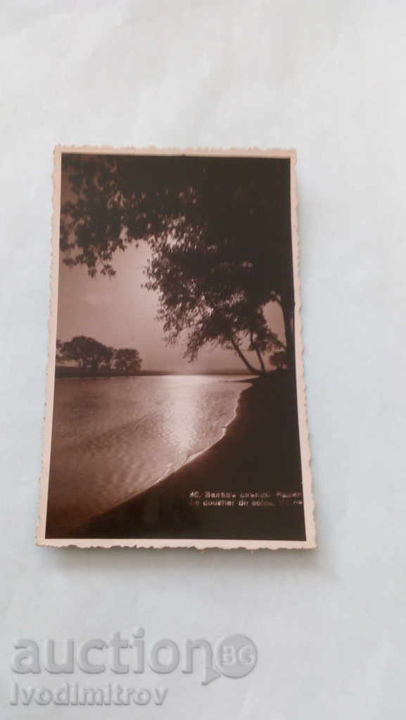 Пощенска картичка Варна залезъ слънце 1933