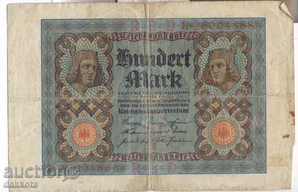 Germania 100 mărci în 1920