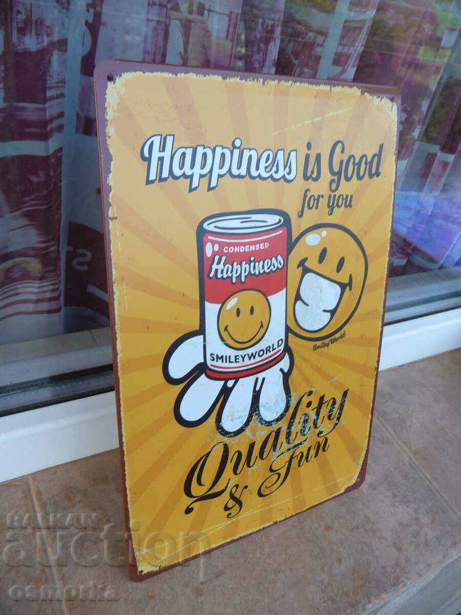 Metal plate lettering message smile emoticon happiness box with price 18.00 BGN | € 9.20 Metal plate lettering message smile emoticon happiness box with price 18.00 BGN | € 9.20