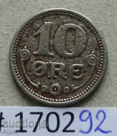10 ore 1922 Denmark -many line
