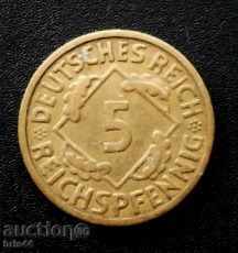 5 Reichspfennig -1924A - Germania
