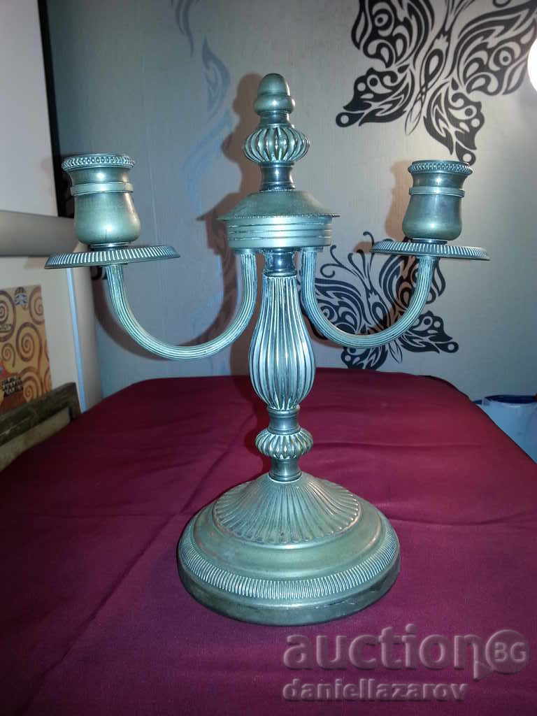 Large Massive Silver-Plated French Candlestick with price 45.00 BGN | € 23.01 Large Massive Silver-Plated French Candlestick with price 45.00 BGN | € 23.01