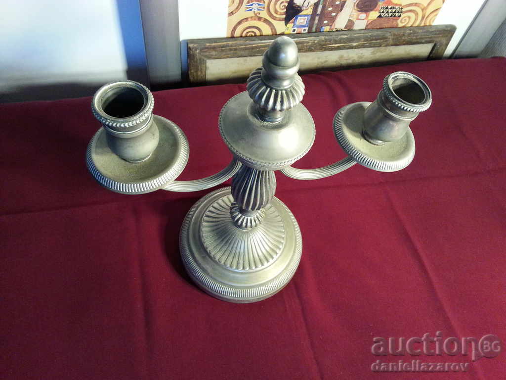 Delivery of Large Massive Silver-Plated French Candlestick Delivery of Large Massive Silver-Plated French Candlestick