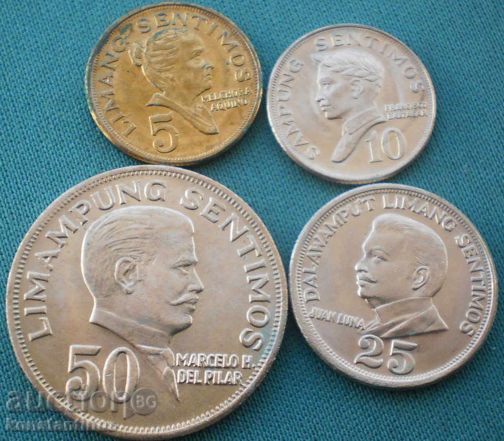 Φιλιππίνες Σετ 5, 10, 25, 50 Centavo 1967 Rare