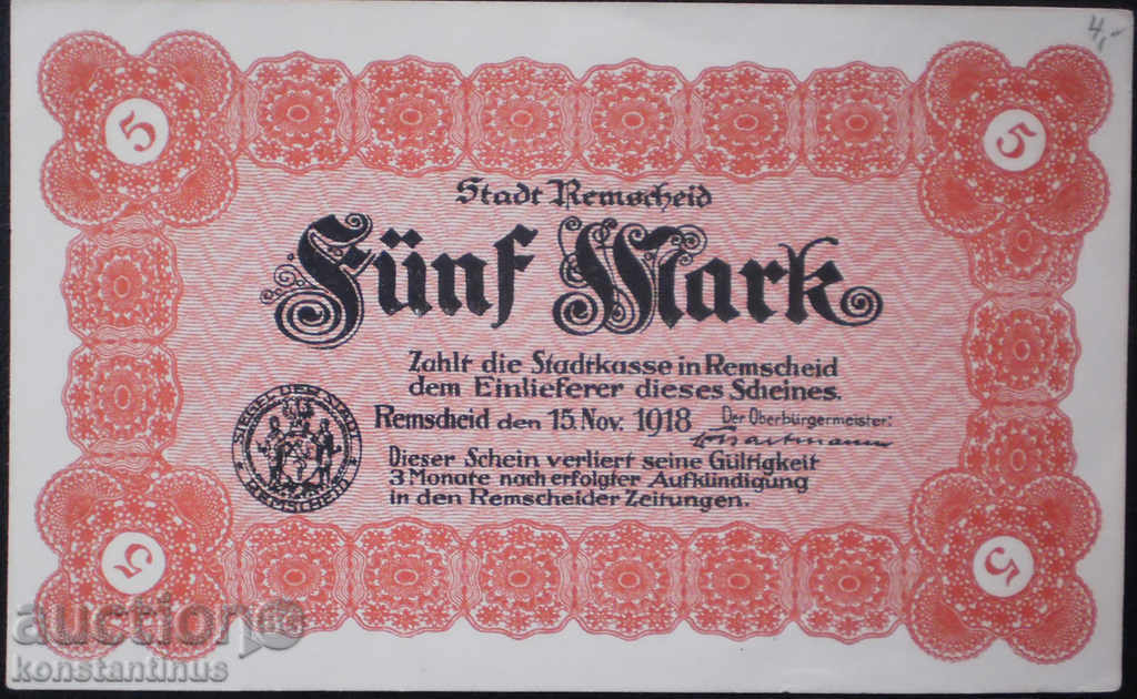 Germany 5 March 1918 UNC Rare