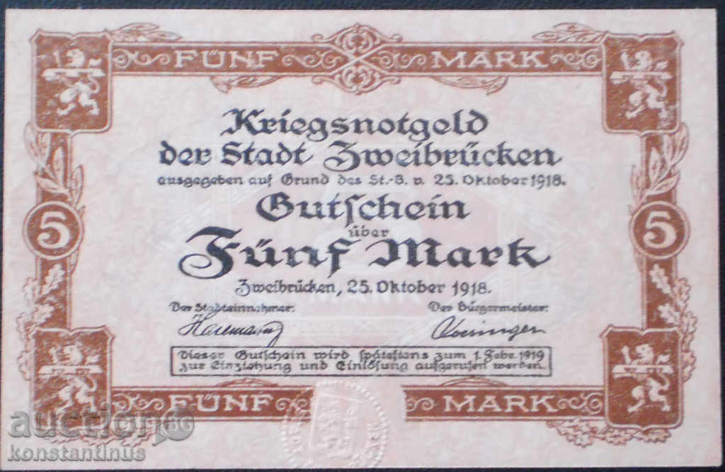 Germania 5 martie 1918 UNC Rare cu preț € 7.67 | 15.00 BGN