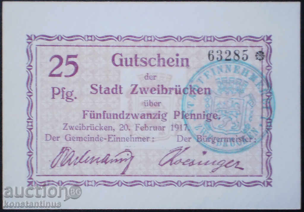 Germany 25 March 1917 UNC Rare