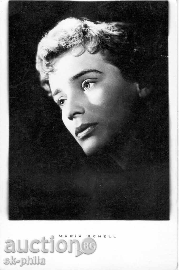 Стара пощенска картичка киноартисти - Мария Шел