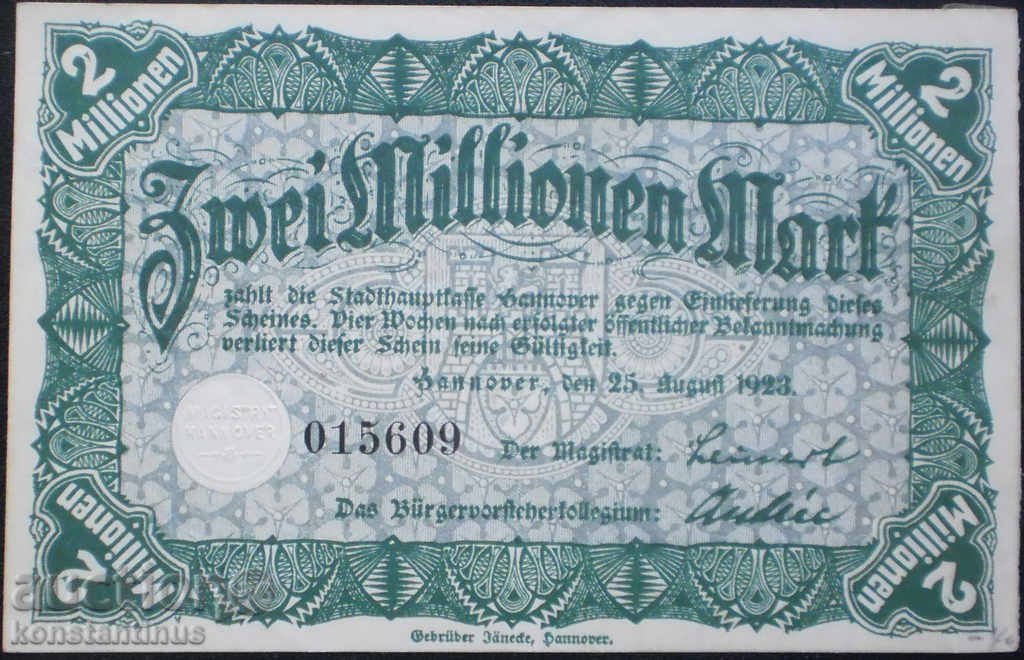 Germany 2,000,000 Mark 1923 Rare