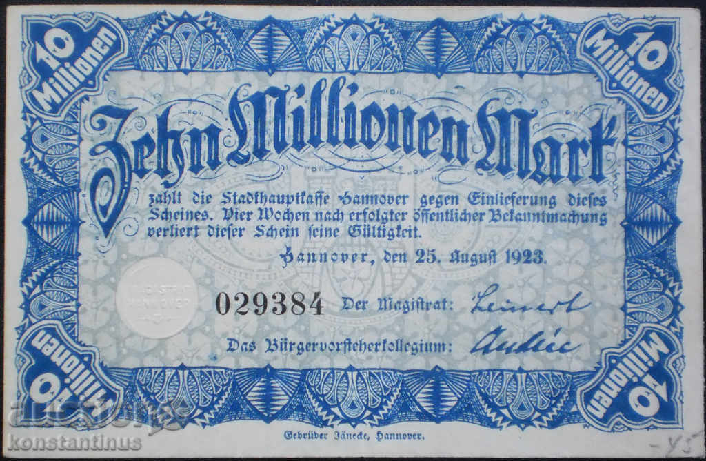 Germany 10,000,000 Mark 1923 Rare