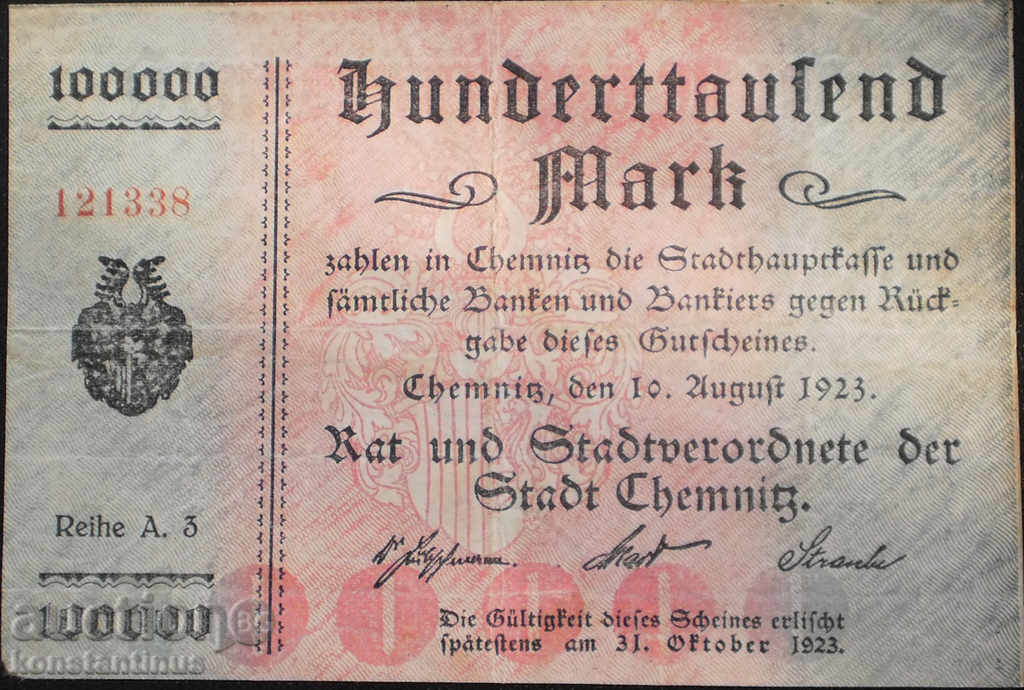 Germany 100,000 Mark 1923 Rare