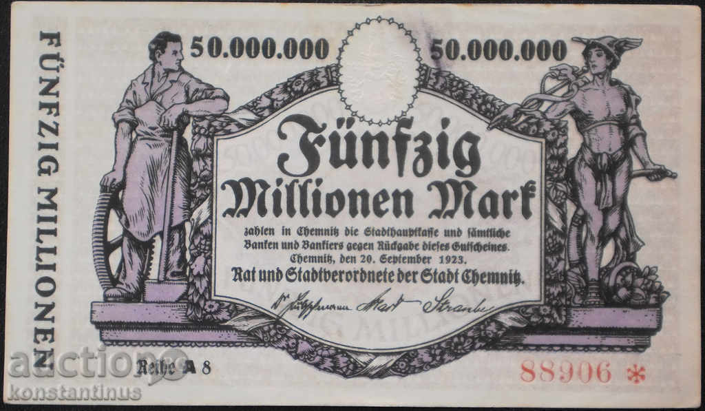 Germany 50,000,000 Mark 1923 UNC Rare