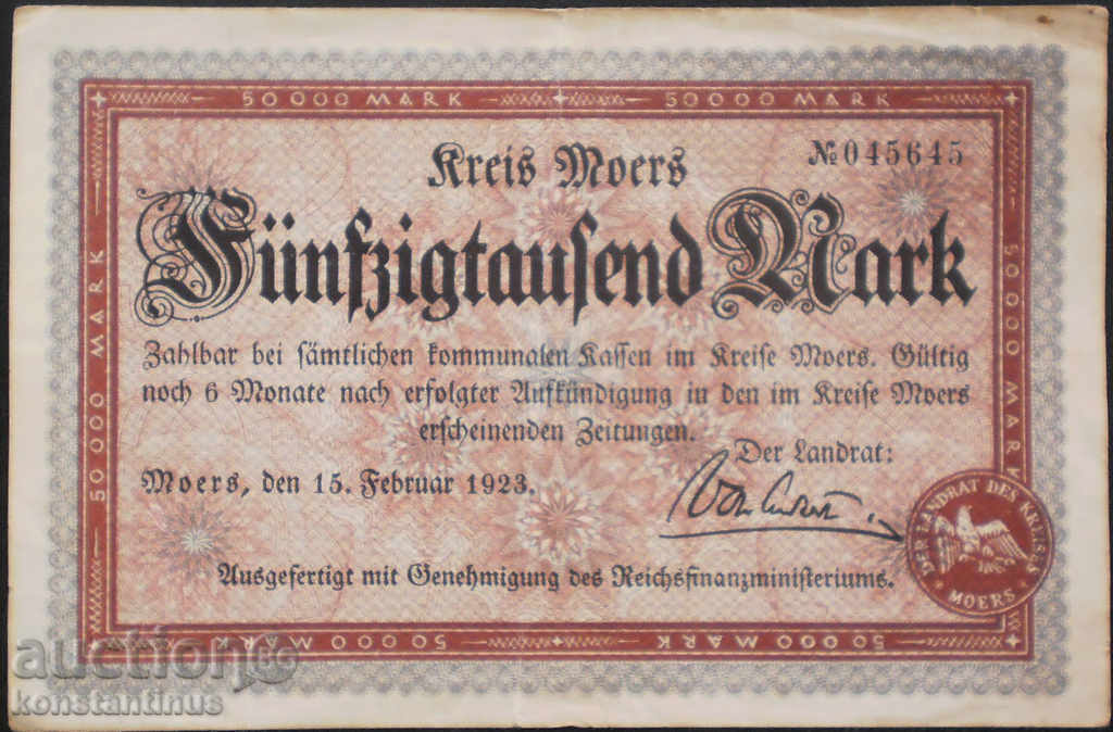 Germany 50,000 Mark 1923 Rare Variety