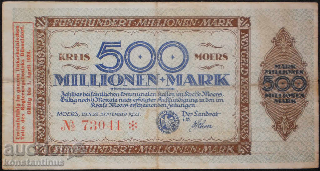 Germany 500,000,000 Mark 1923 Rare