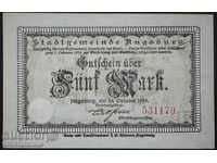 Germany 5 Mark 1918 UNC Rare Variety