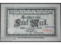 Germany 5 Mark 1918 UNC Rare Variety