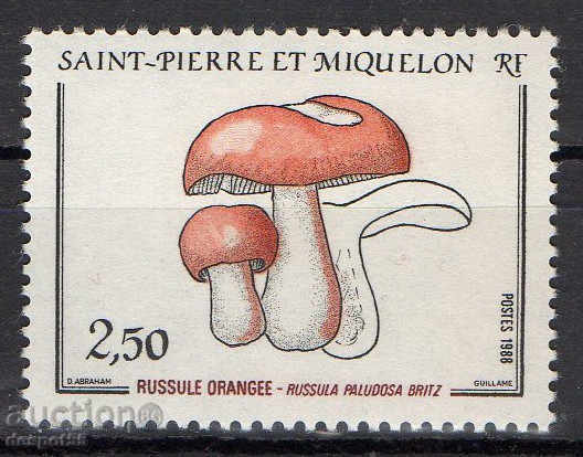 1988. Saint Pierre and Miquelon. Mushrooms.