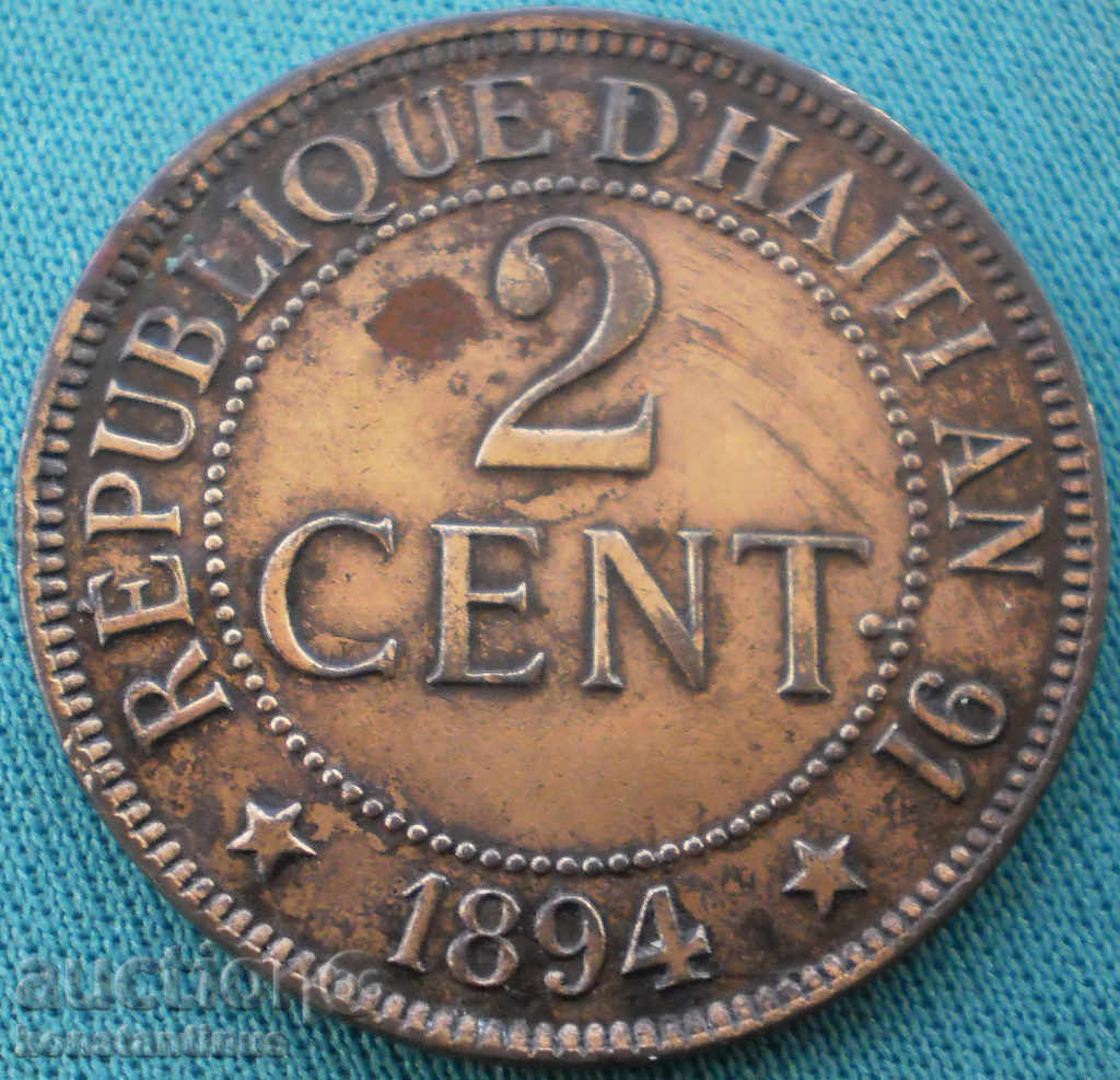 Haiti 2 Cent 1894 Rare